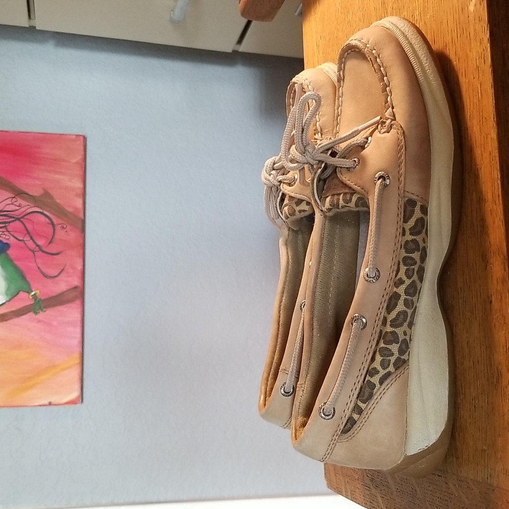 Sperry Top Siders, Leopard Print, Size 7 - image 2